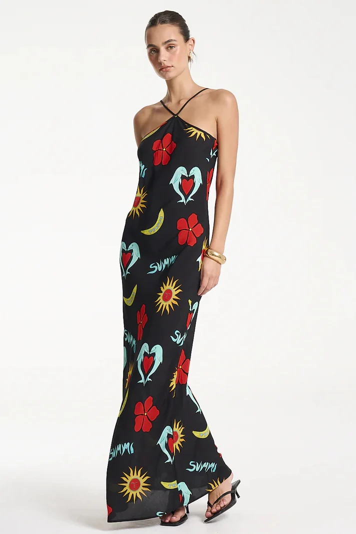 SUMMI SUMMI Womens Chloe Maxi Dress in Troppo Night
