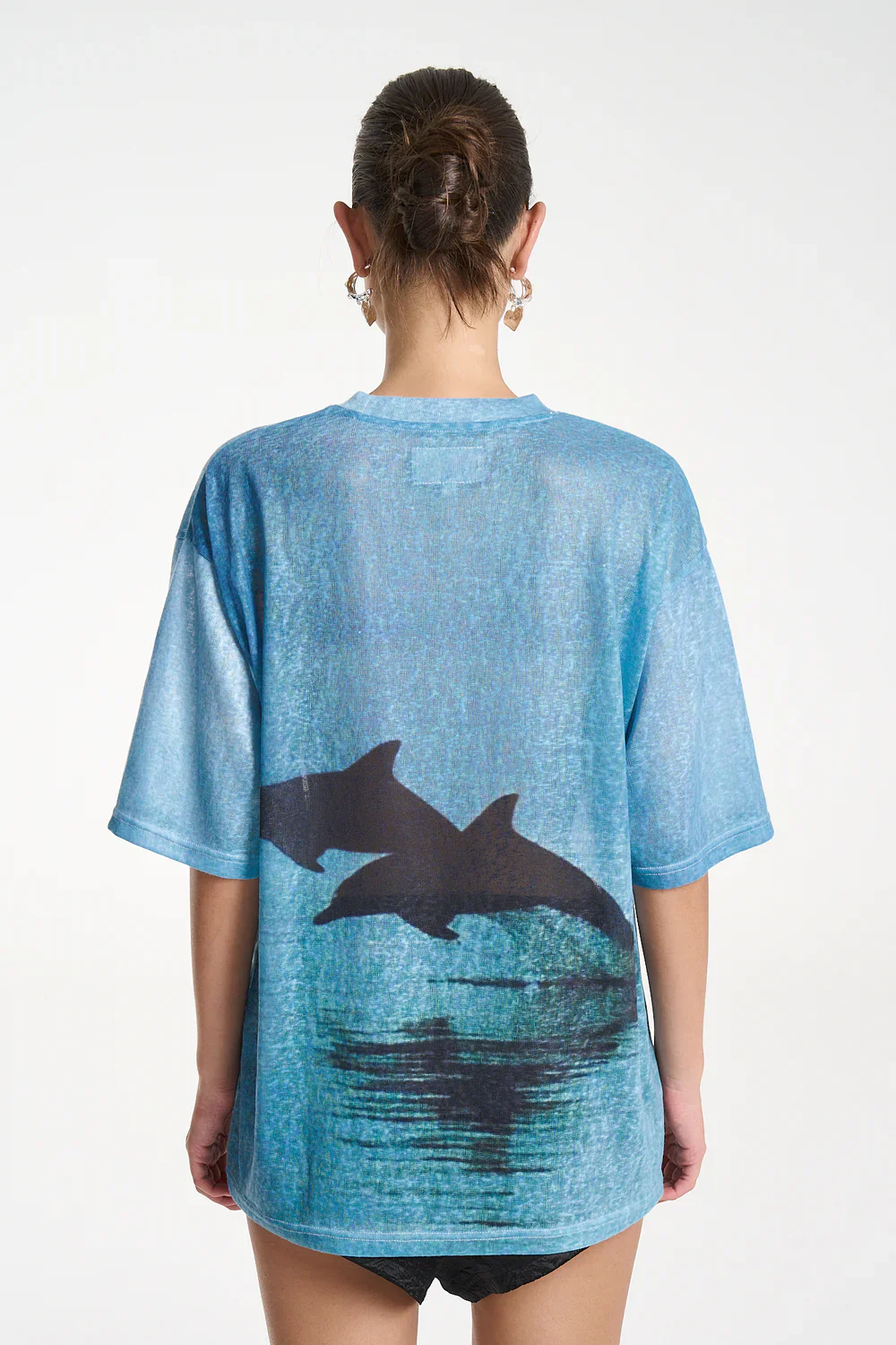 SUMMI SUMMI Womens Double Dolphin Tee in Blue - Image 5