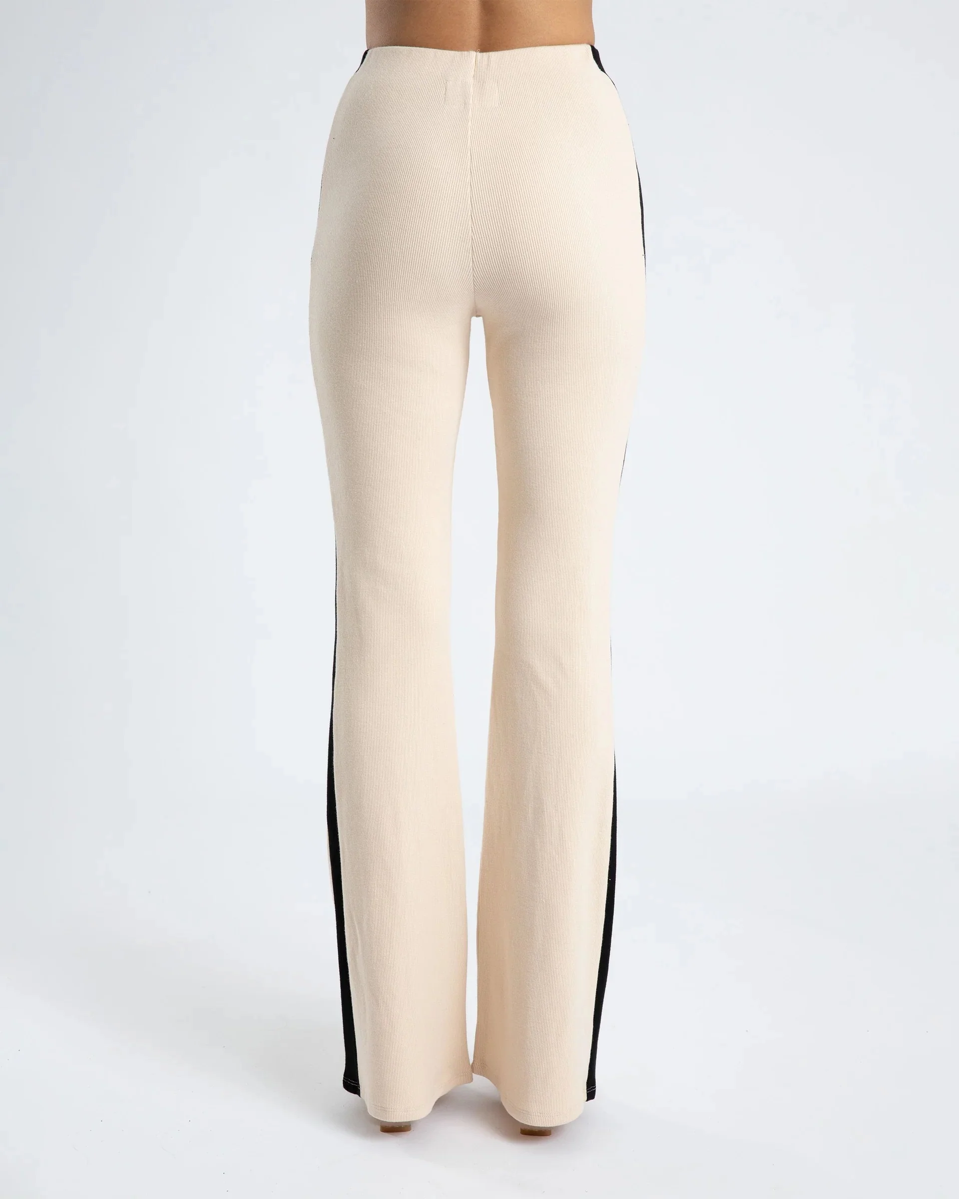 SUMMI SUMMI Womens Flare Pant Cream /Black Stripe - Image 3
