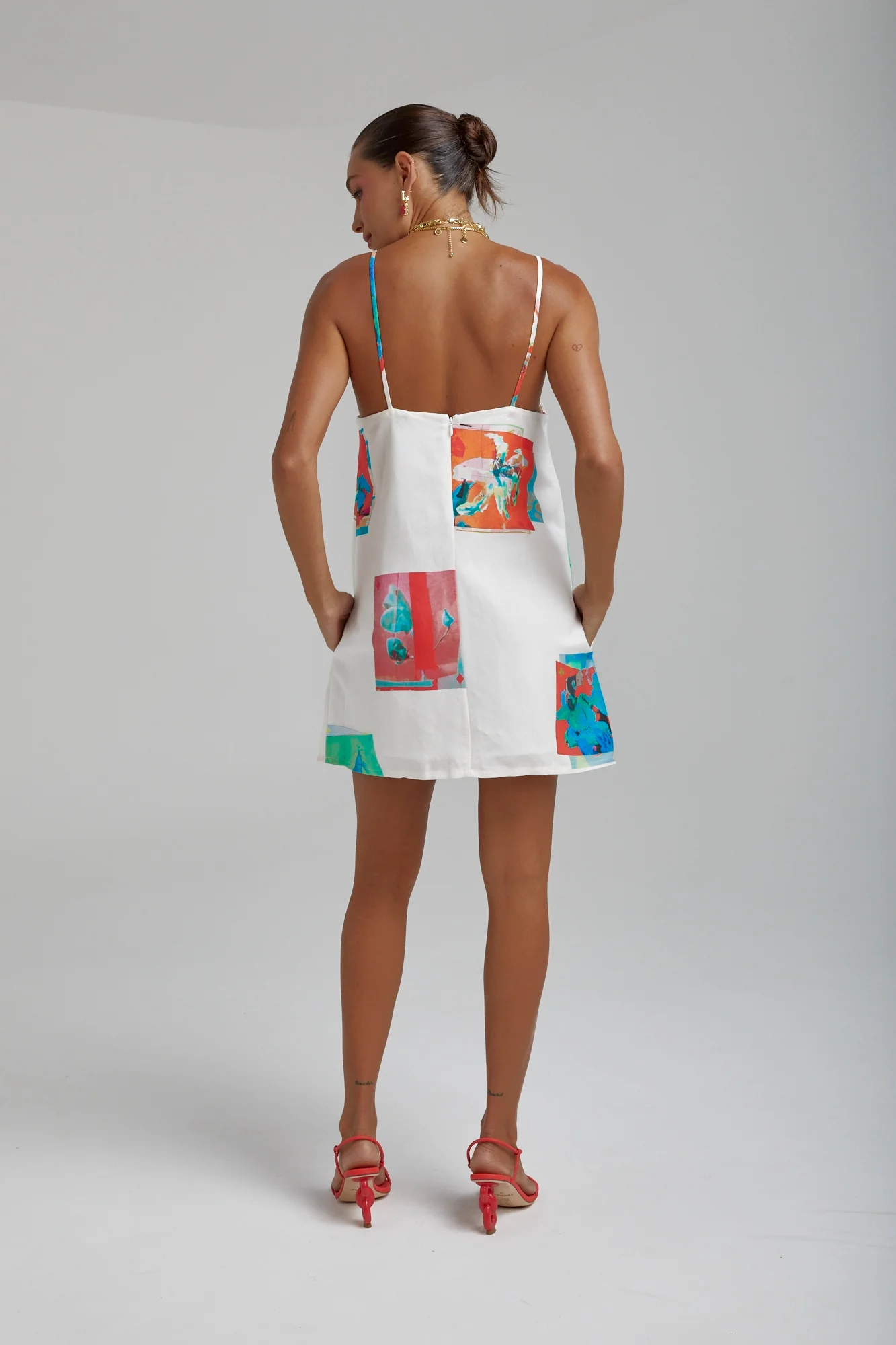 SUMMI SUMMI Womens Linen Shift Dress - Montage White - Image 7