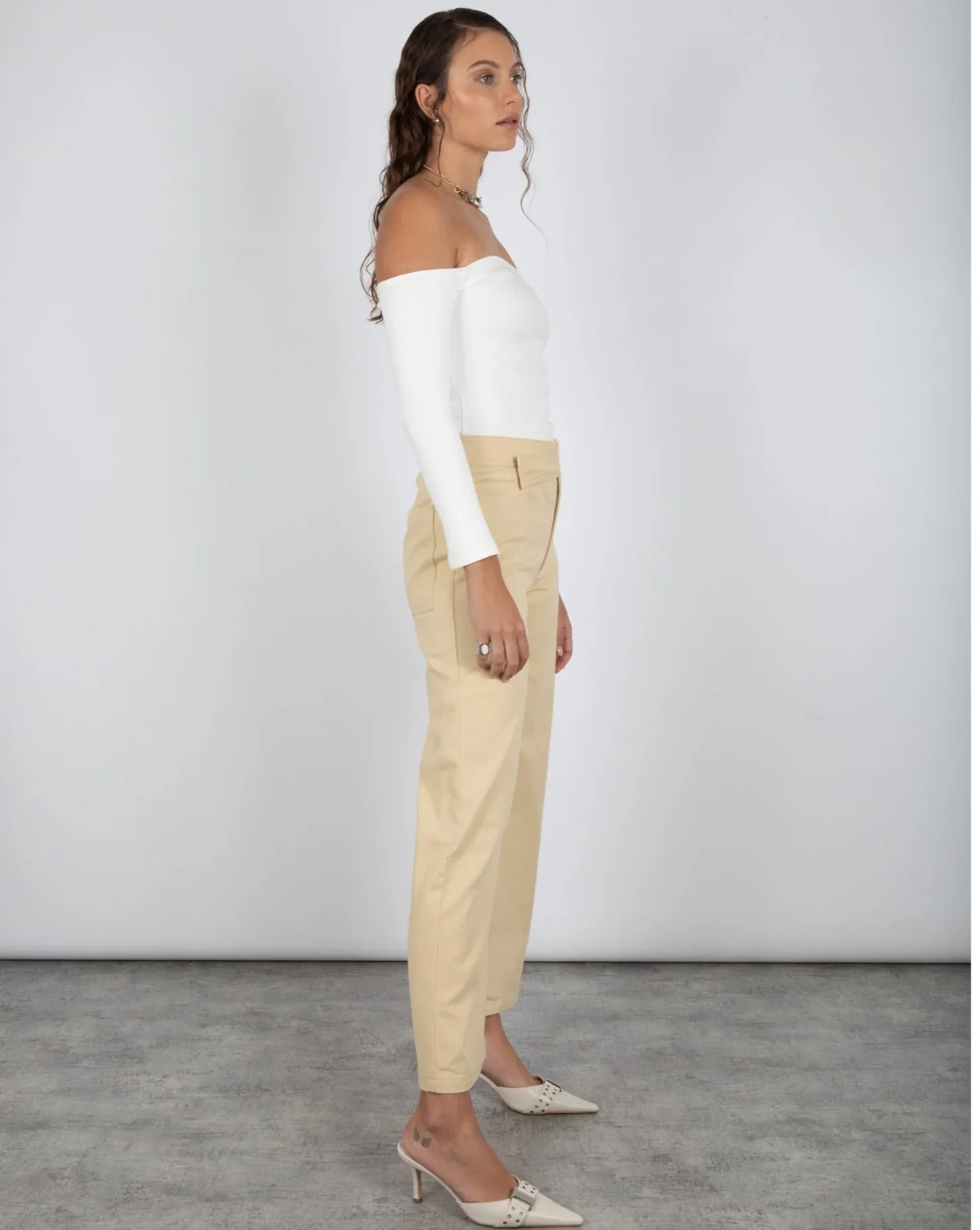SUMMI SUMMI Womens Long Sleeve  Off The Shoulder Top - Cloud - Image 8