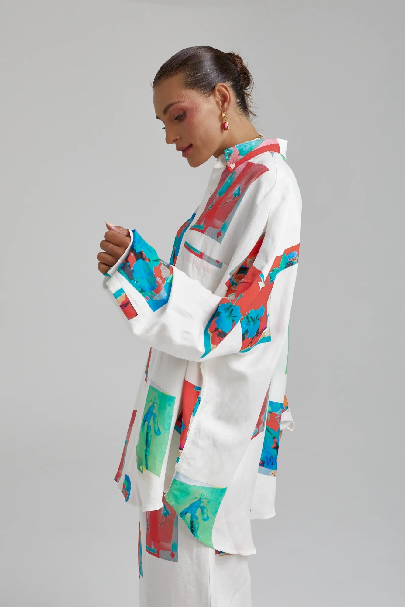 SUMMI SUMMI Womens Long Sleeve Oversize Linen Shirt - Montage White - Image 17