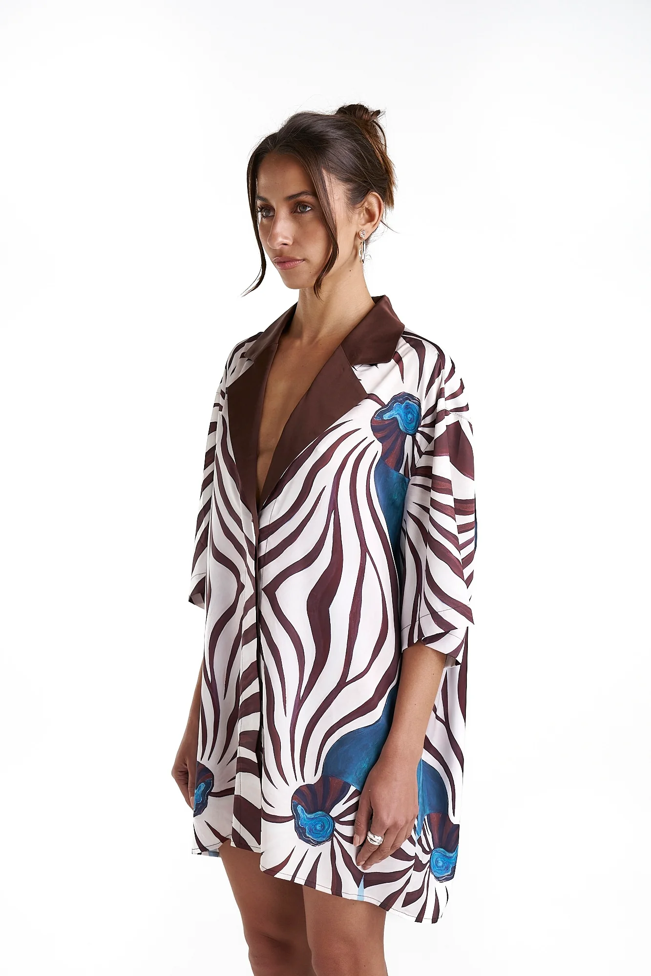 SUMMI SUMMI Womens Luka Shirt Dress with Collar - Nautilus - Image 2