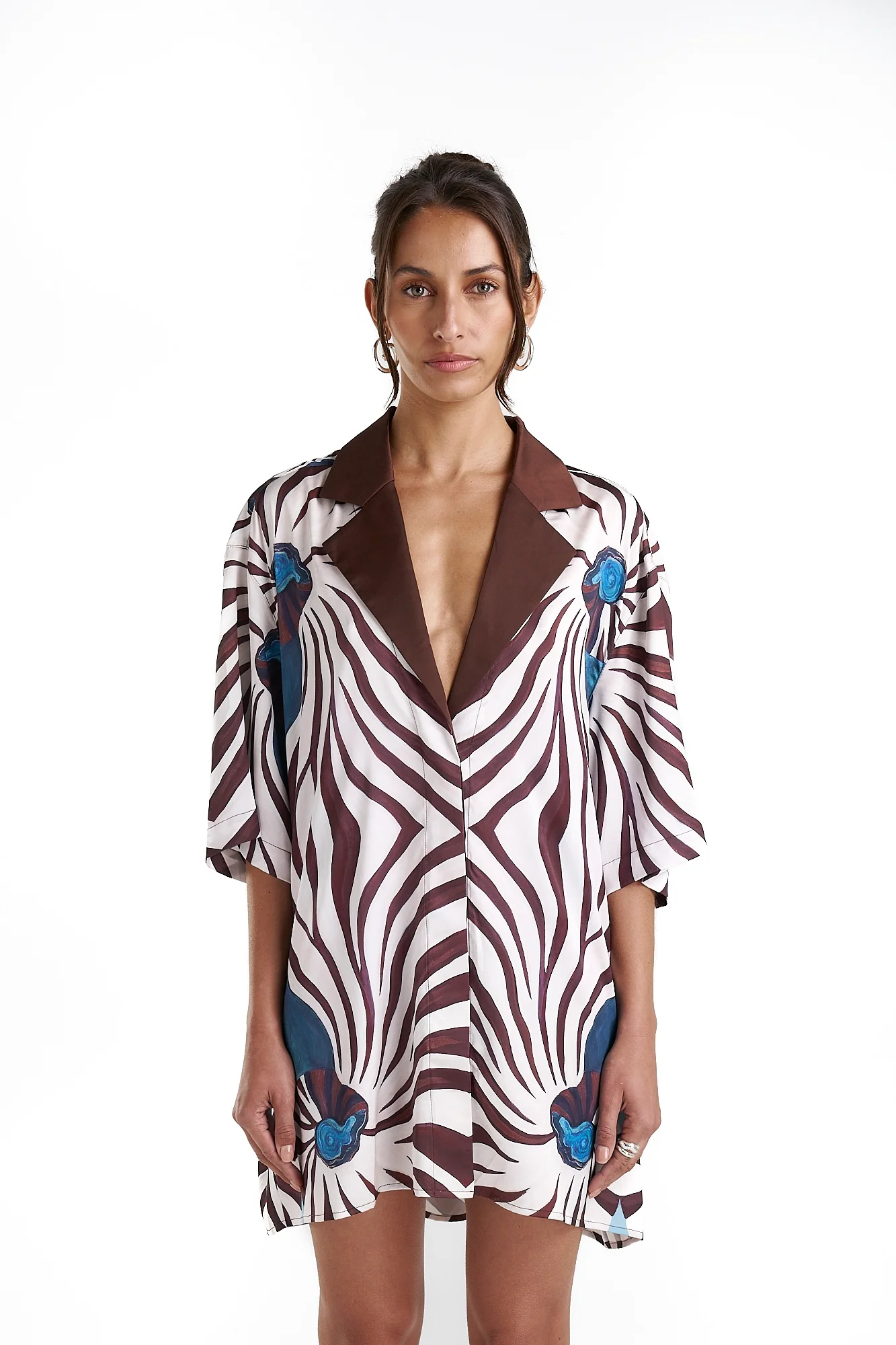 SUMMI SUMMI Womens Luka Shirt Dress with Collar - Nautilus - Image 3