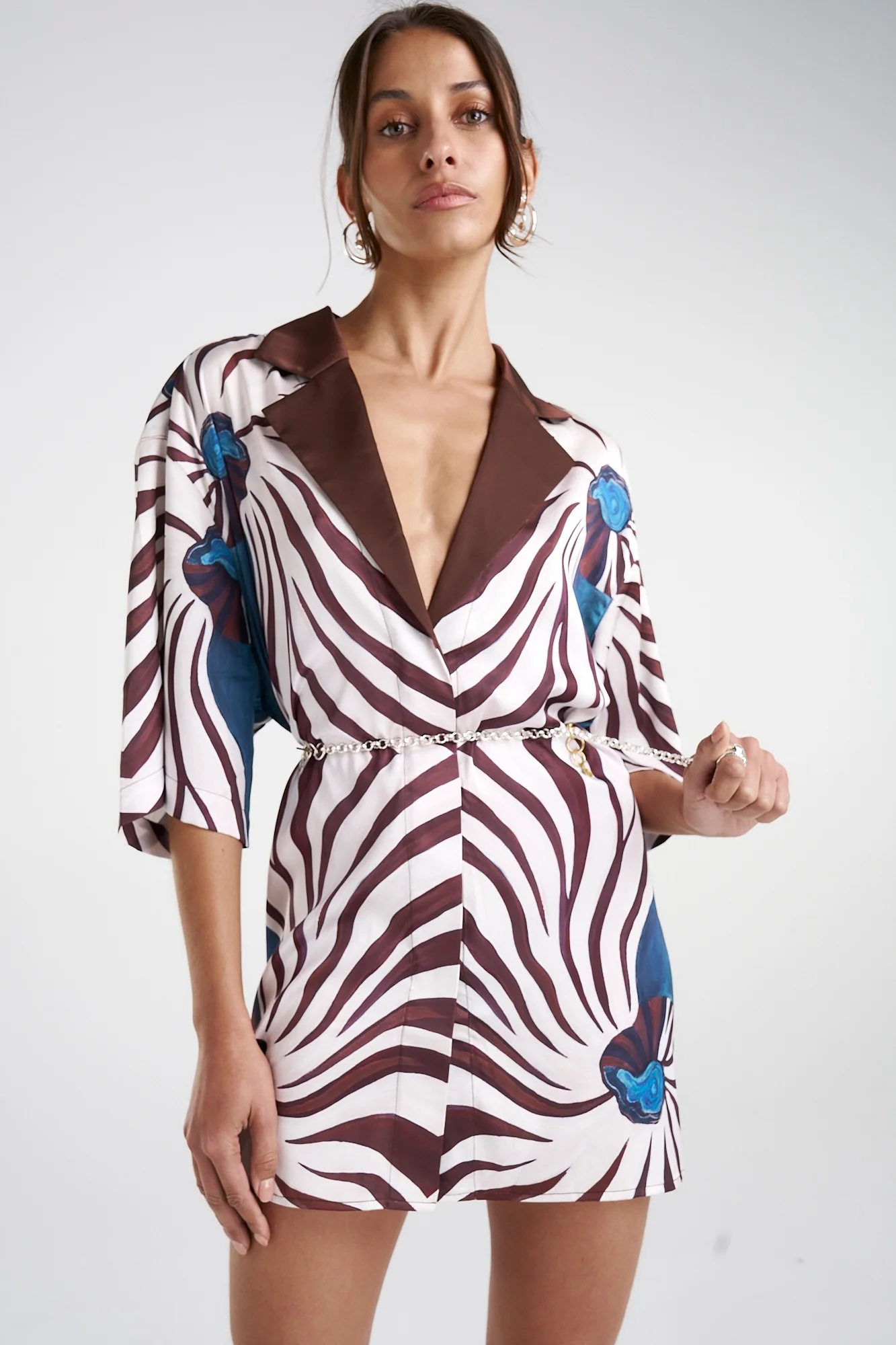 SUMMI SUMMI Womens Luka Shirt Dress with Collar - Nautilus - Image 5