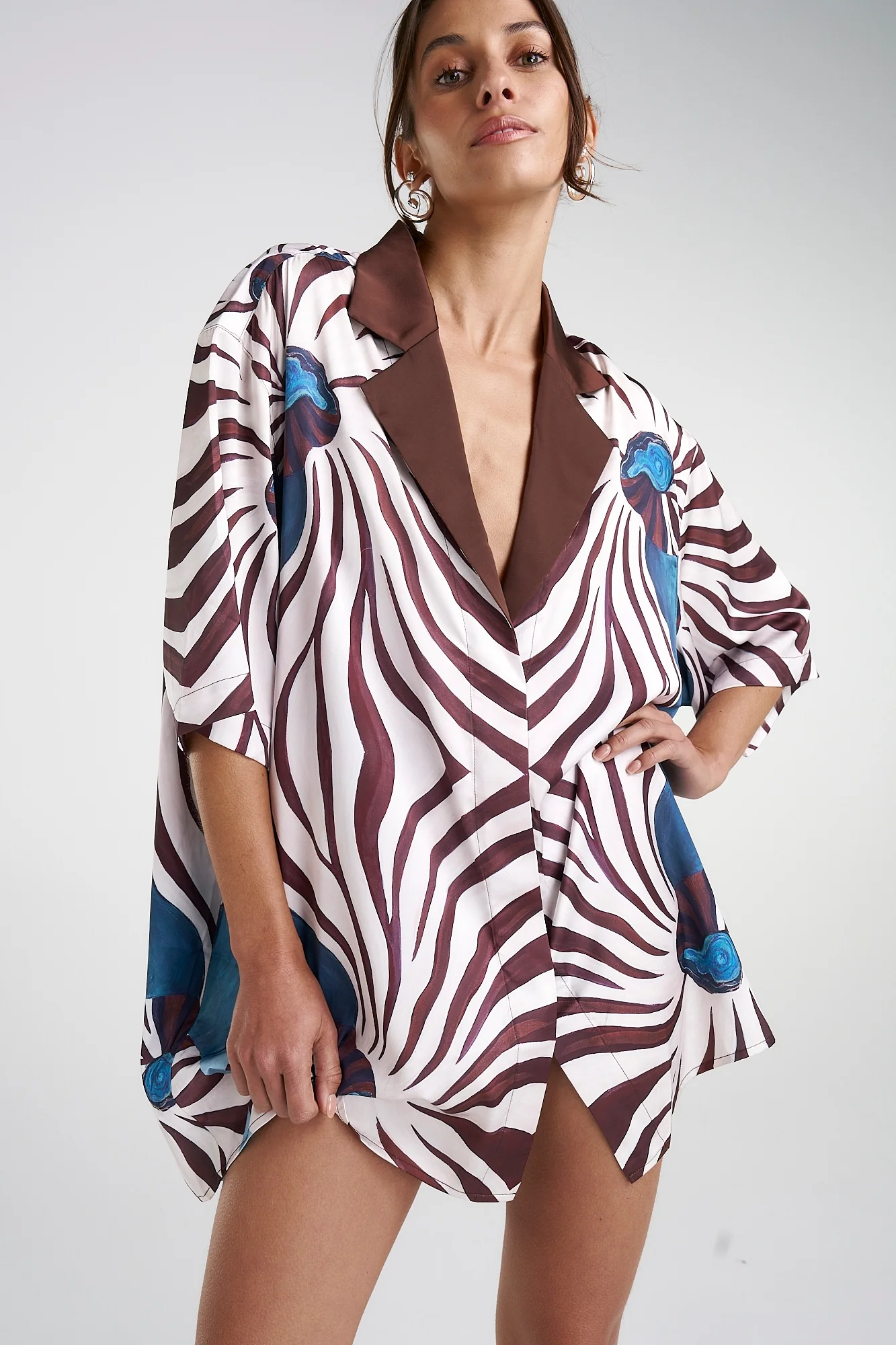 SUMMI SUMMI Womens Luka Shirt Dress with Collar - Nautilus - Image 6