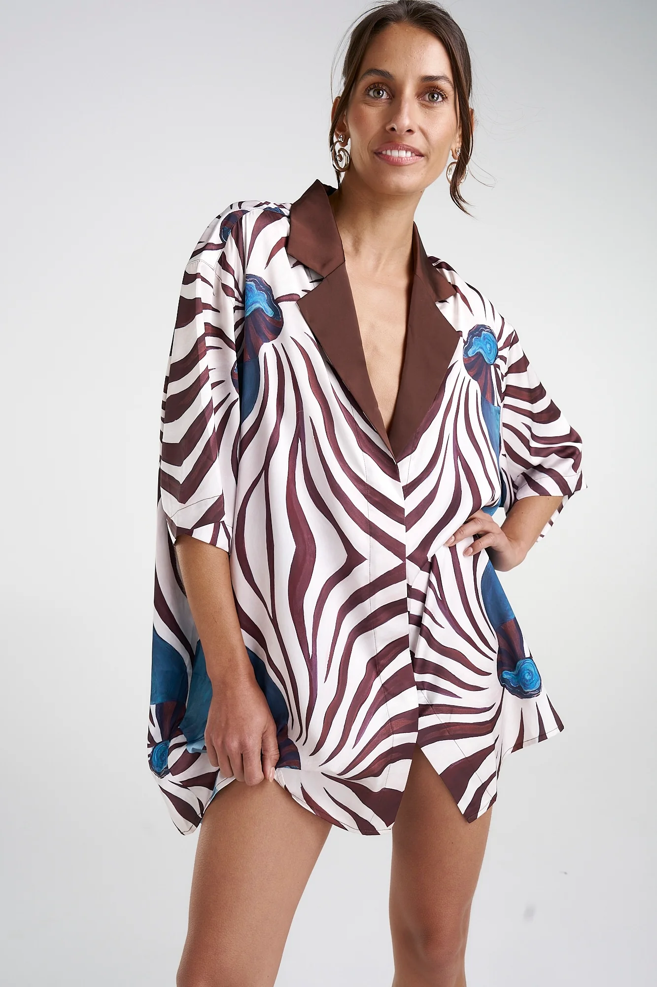 SUMMI SUMMI Womens Luka Shirt Dress with Collar - Nautilus - Image 7
