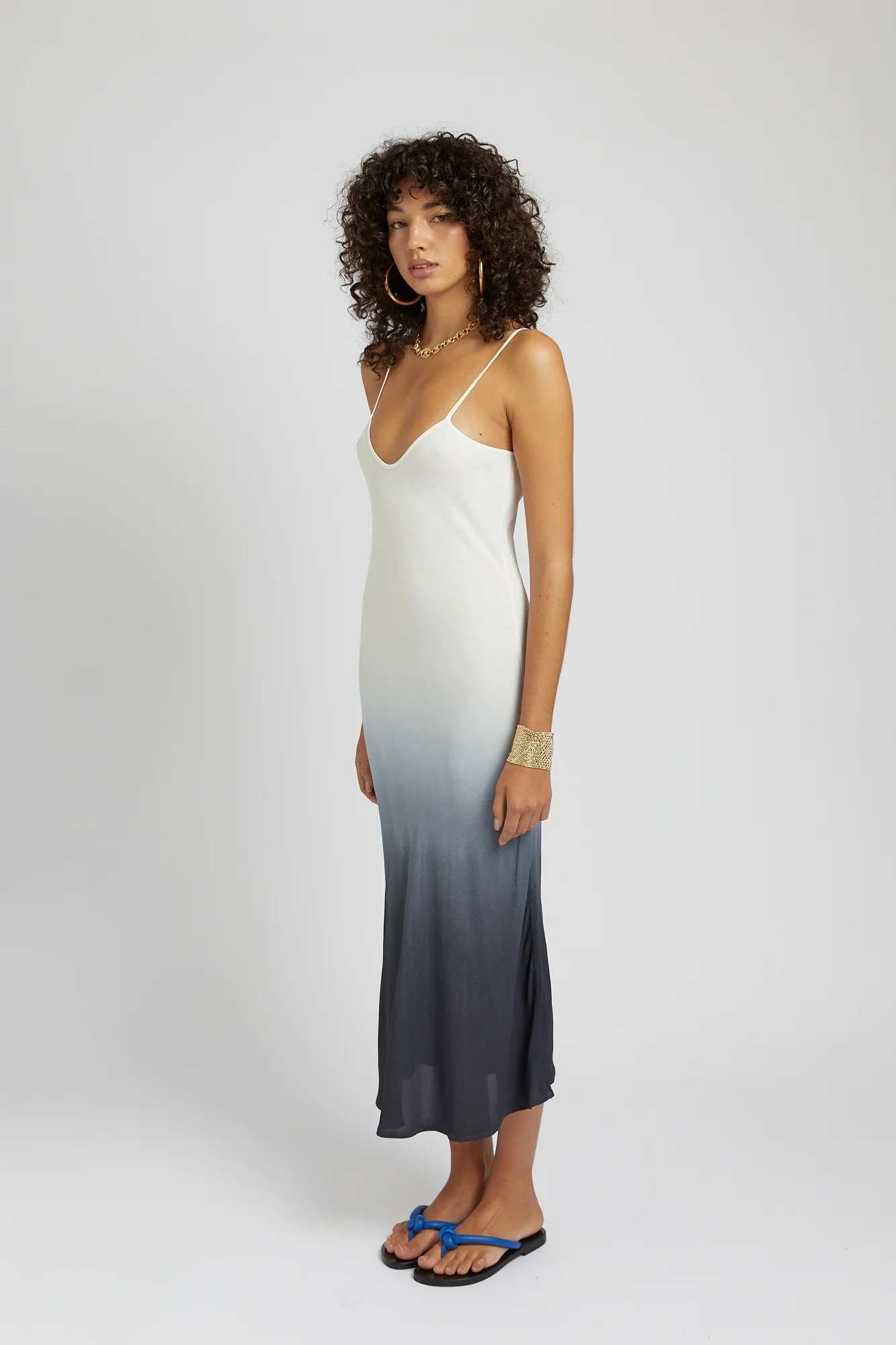 SUMMI SUMMI Womens Midi Slip Dress - Charcoal Fade - Image 2
