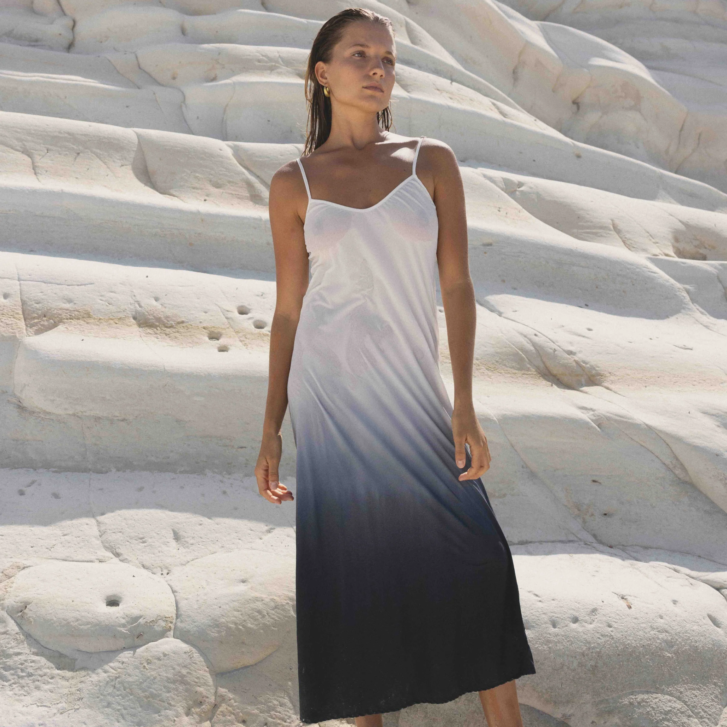 SUMMI SUMMI Womens Midi Slip Dress - Charcoal Fade - Image 6