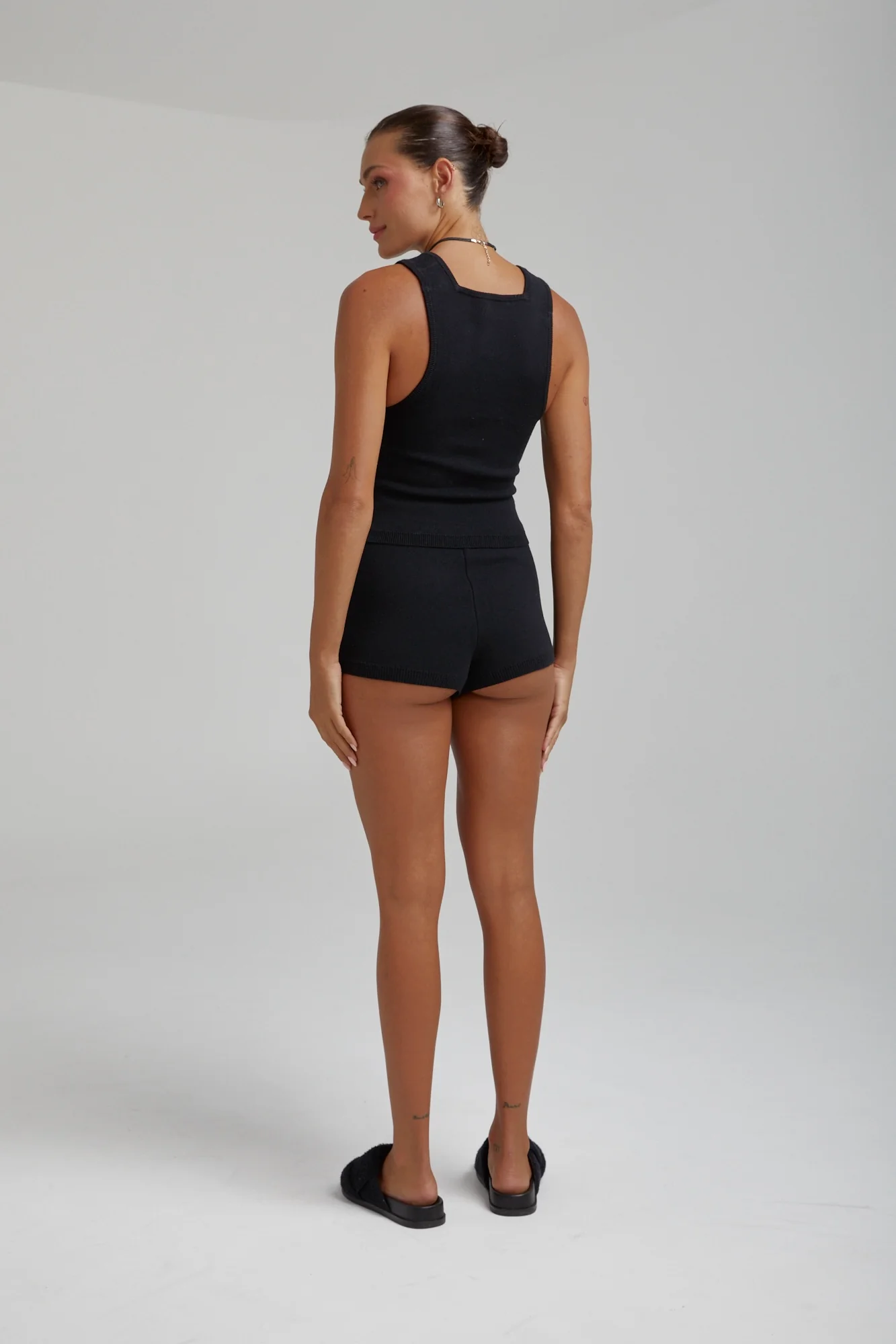 SUMMI SUMMI Womens Organic Cotton Knit Tank - Black - Image 5