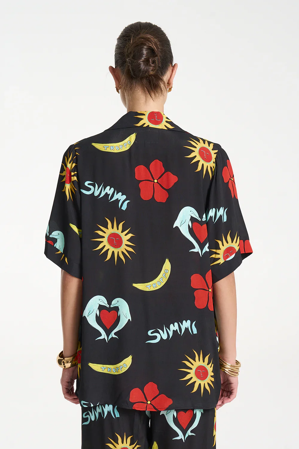 SUMMI SUMMI Womens Party Shirt in Troppo Night - Image 4