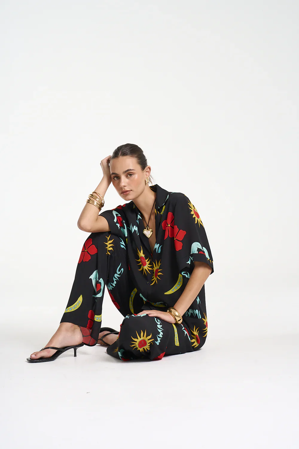 SUMMI SUMMI Womens Party Shirt in Troppo Night - Image 5