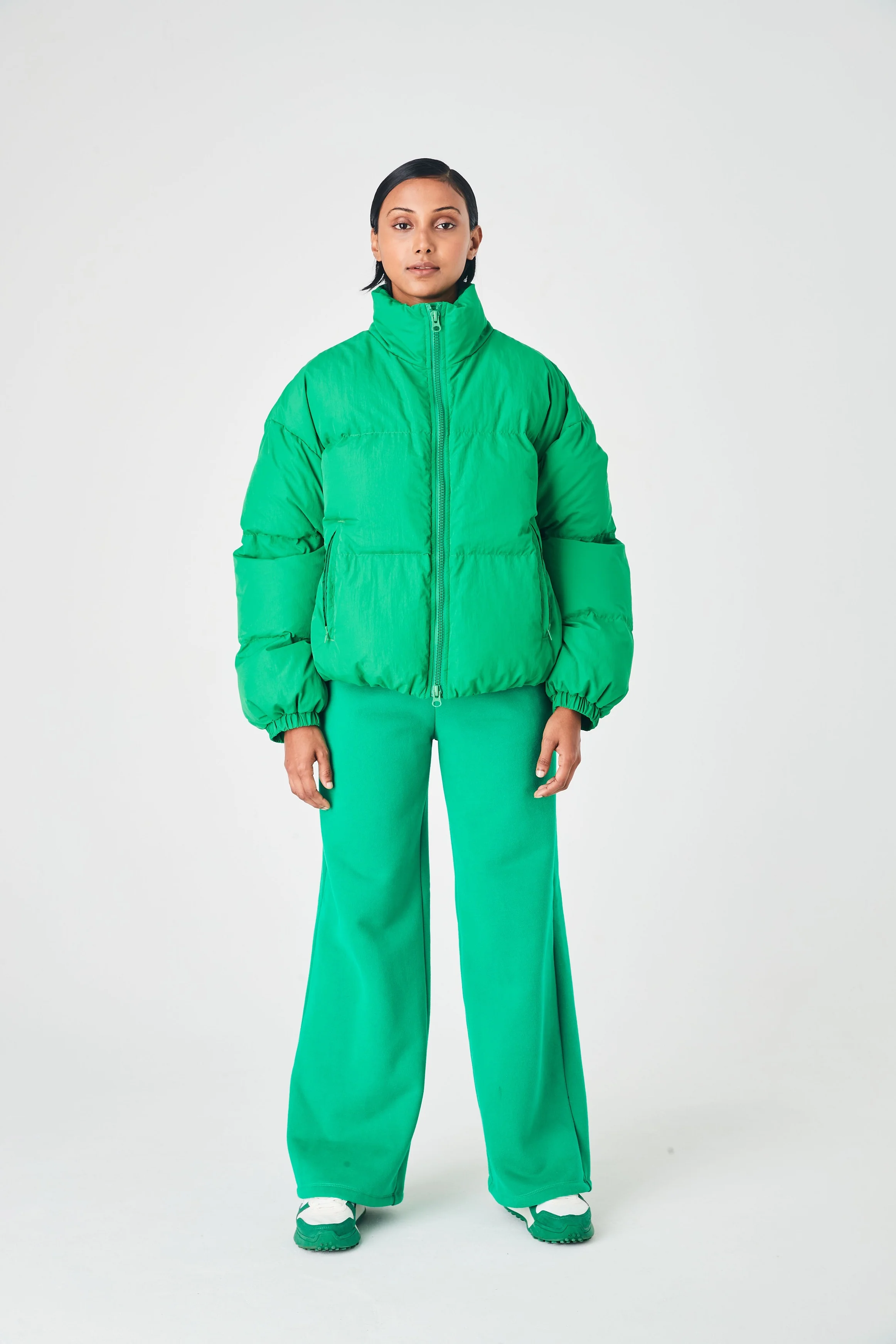 SUMMI SUMMI Womens Puffer Bomber Jacket Green - Image 10