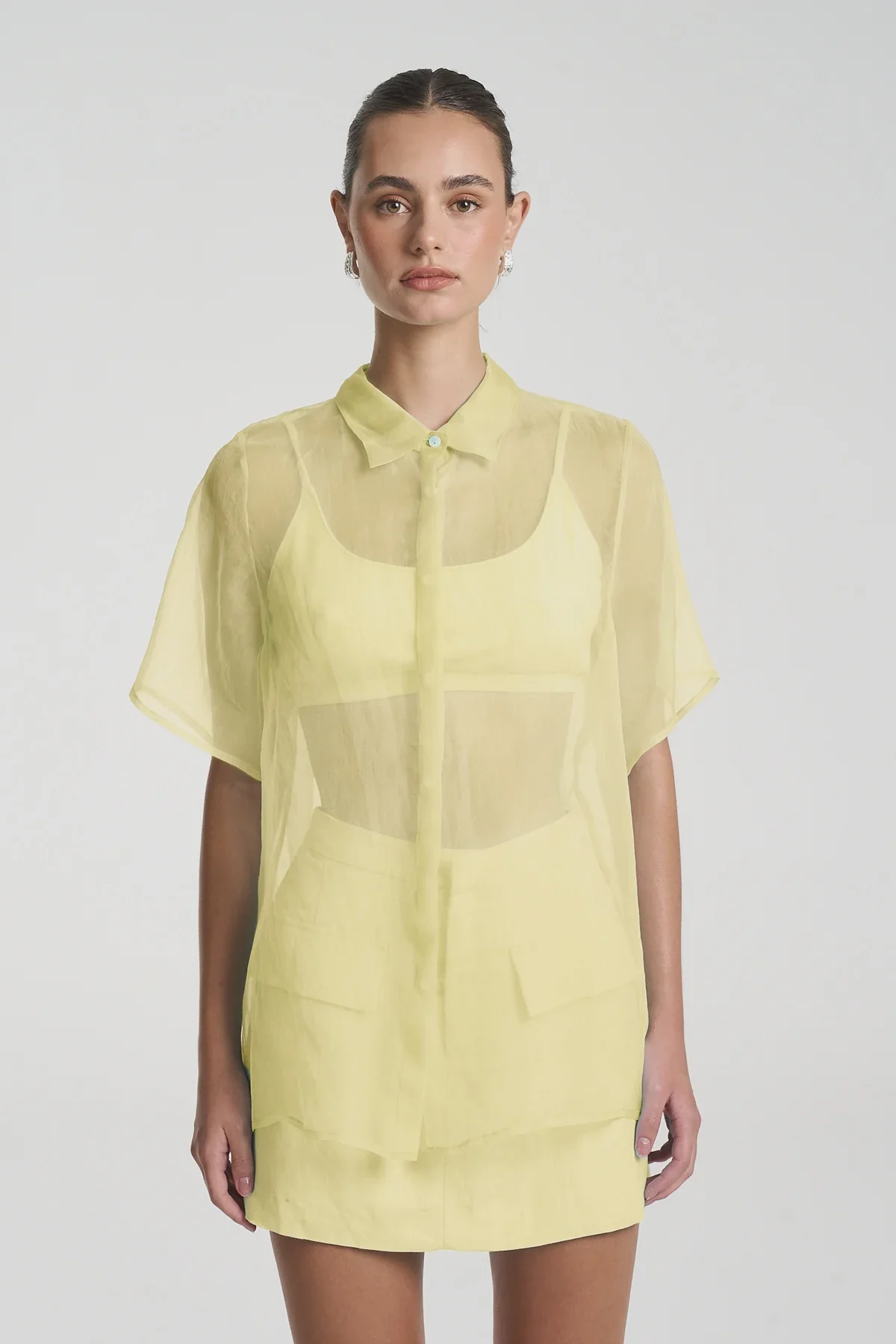 SUMMI SUMMI Womens Romeo Shirt in Lemon