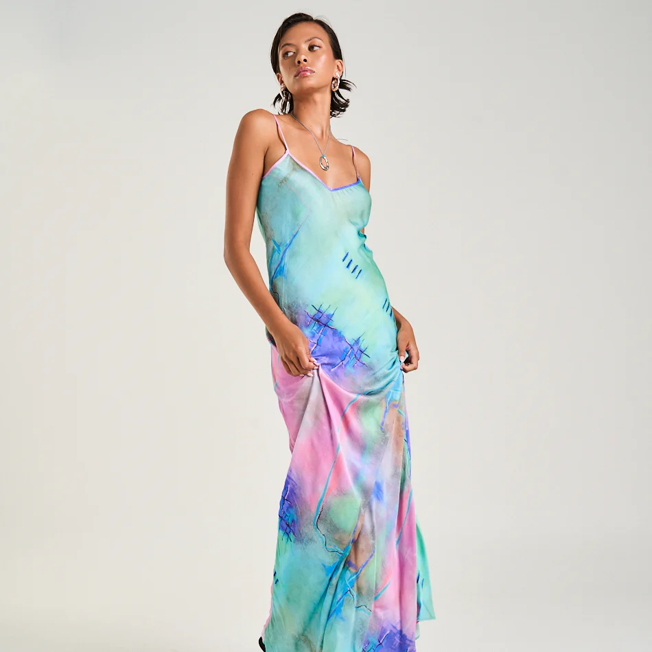 SUMMI SUMMI Womens Siren Maxi Dress in H20 Print - Image 6