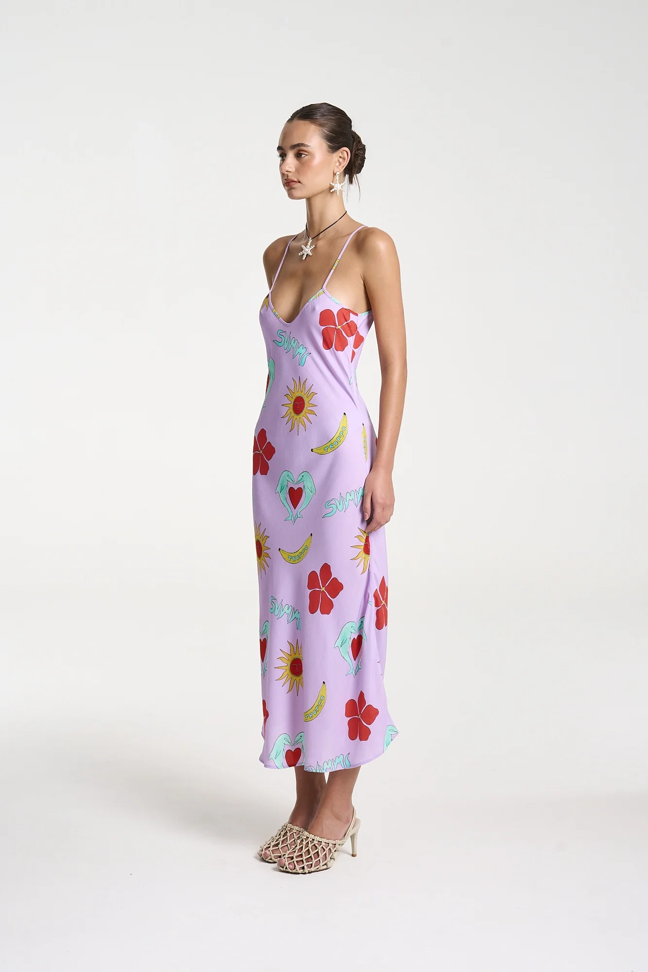 SUMMI SUMMI Womens Siren Midi Dress in Lilac Troppo - Image 5