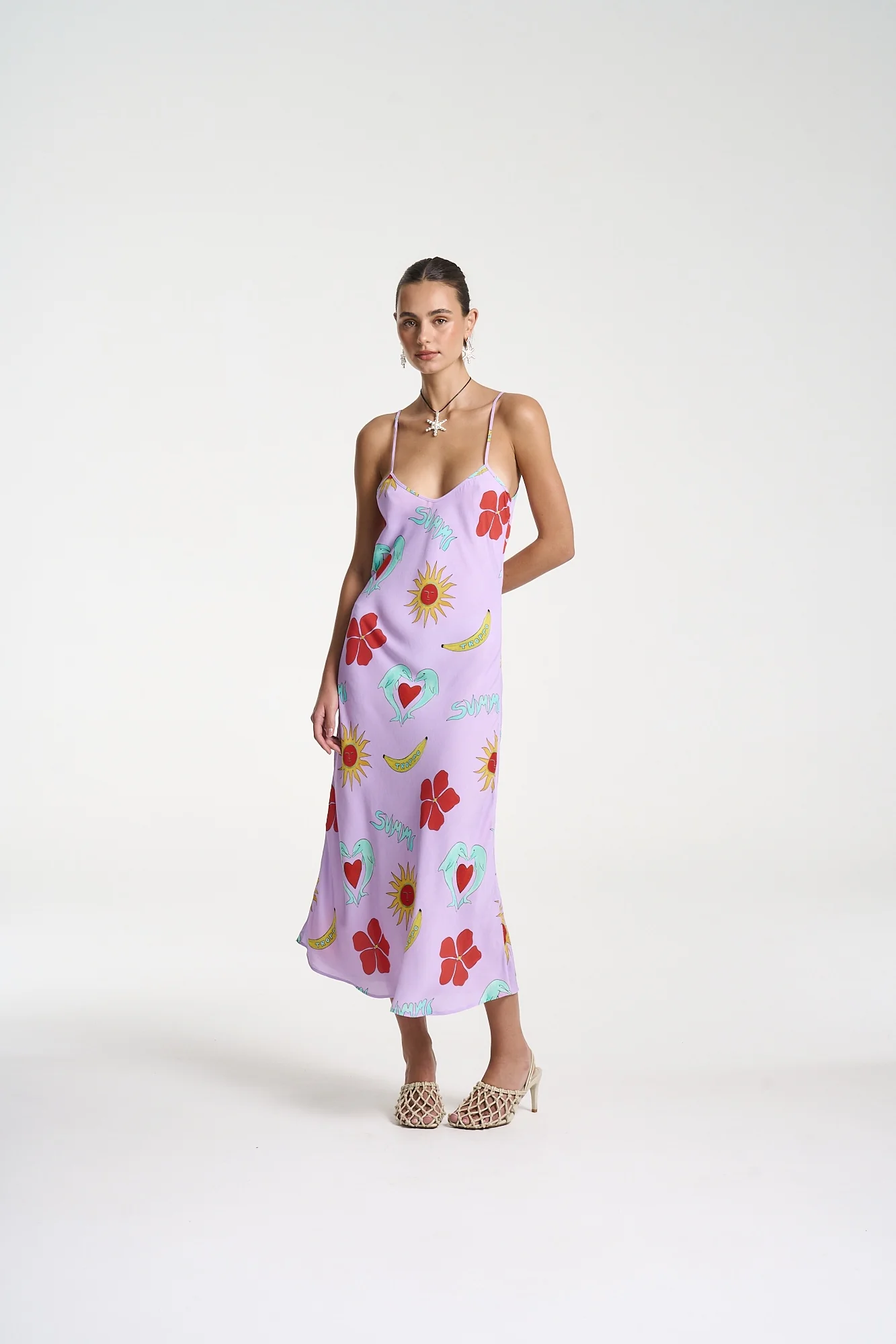 SUMMI SUMMI Womens Siren Midi Dress in Lilac Troppo - Image 6