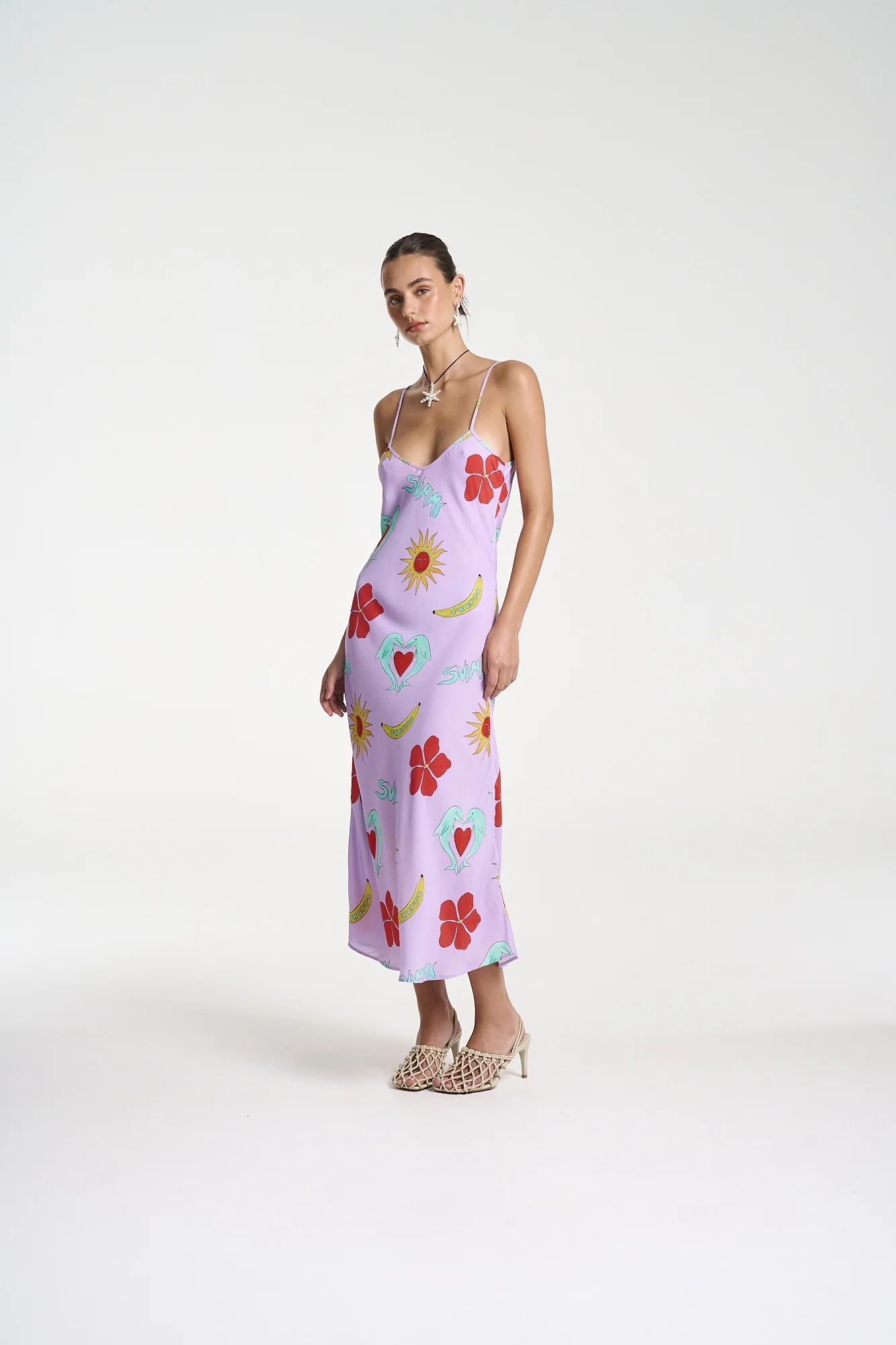 SUMMI SUMMI Womens Siren Midi Dress in Lilac Troppo - Image 7