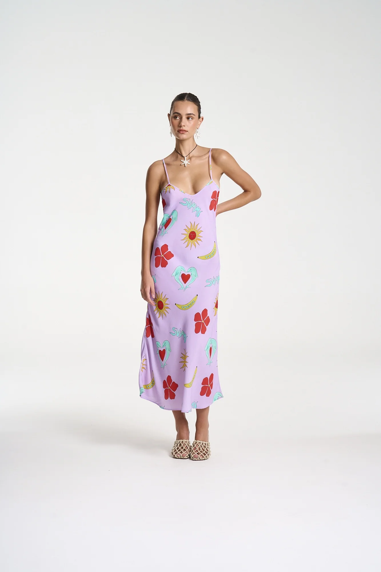 SUMMI SUMMI Womens Siren Midi Dress in Lilac Troppo - Image 8