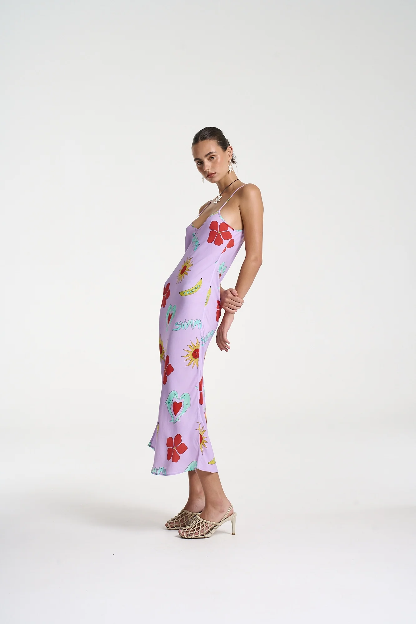 SUMMI SUMMI Womens Siren Midi Dress in Lilac Troppo - Image 9