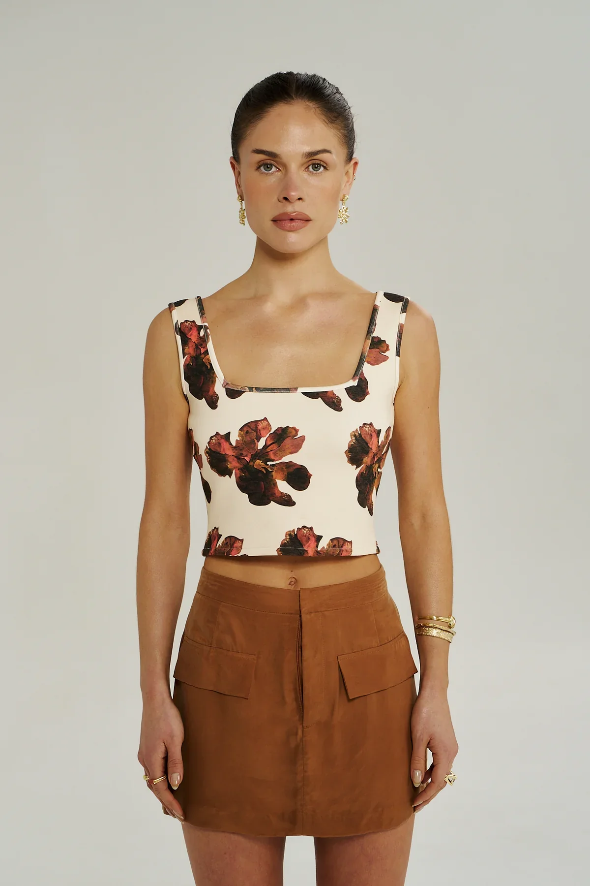 SUMMI SUMMI Womens Skort in Toffee - Image 2