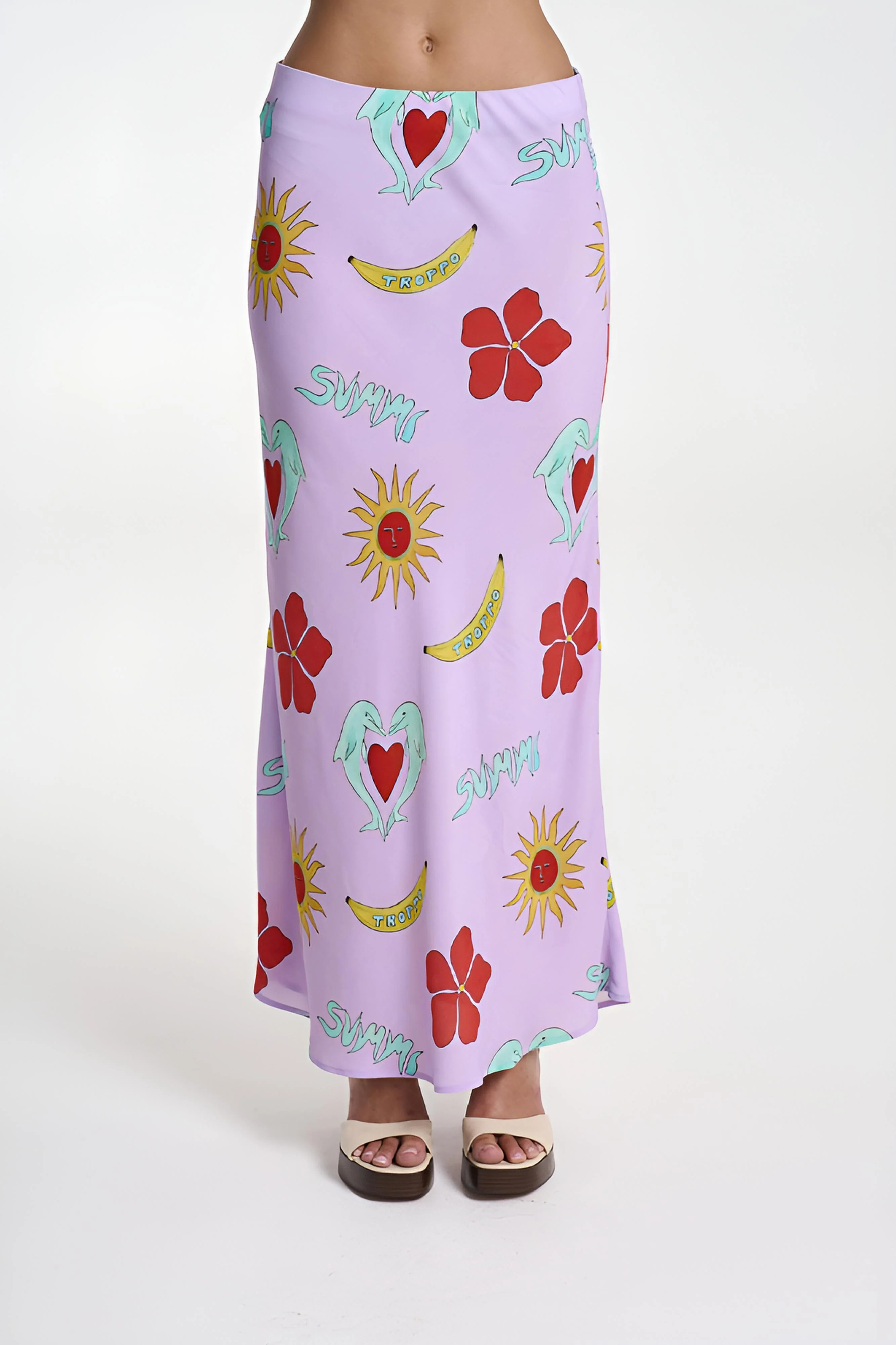 SUMMI SUMMI Womens Slip Skirt in Lilac Troppo - Image 2