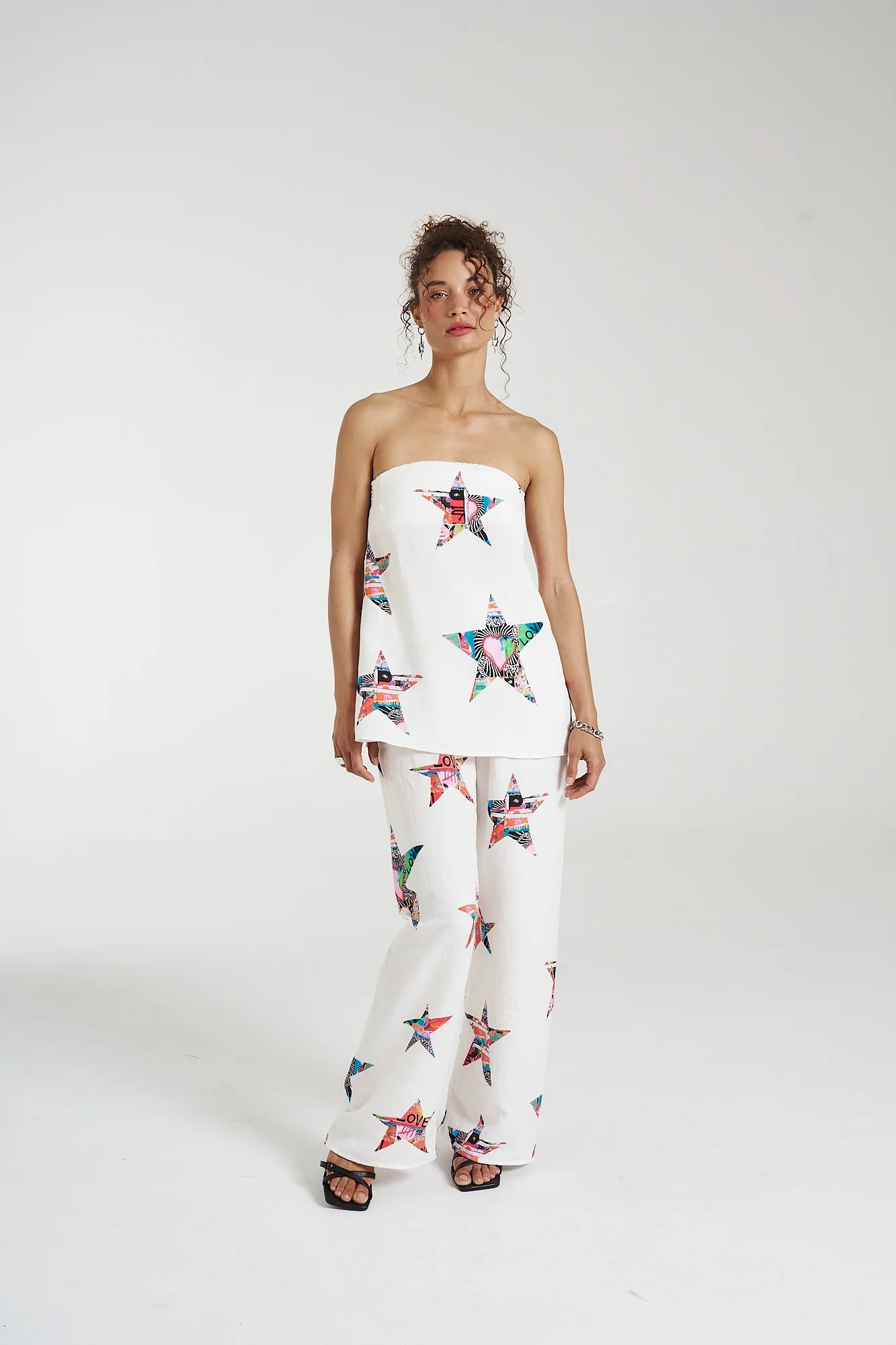 SUMMI SUMMI Womens Strapless Shift Linen Top - Star X Lovers - Image 7