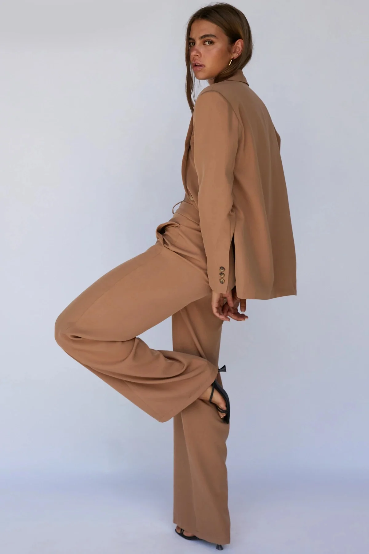 SUNDAYS THE LABEL Womens Axel Suit Pant Tan - Image 5