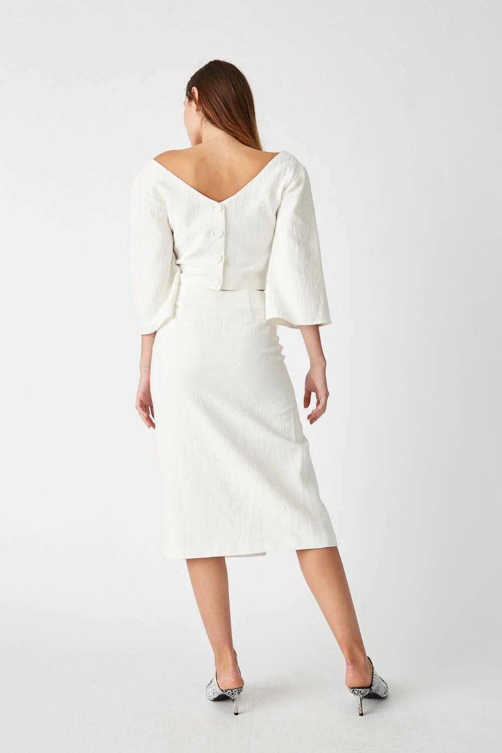 Third Form CLOSURE SPLIT SKIRT NATURAL LINEN - Image 4