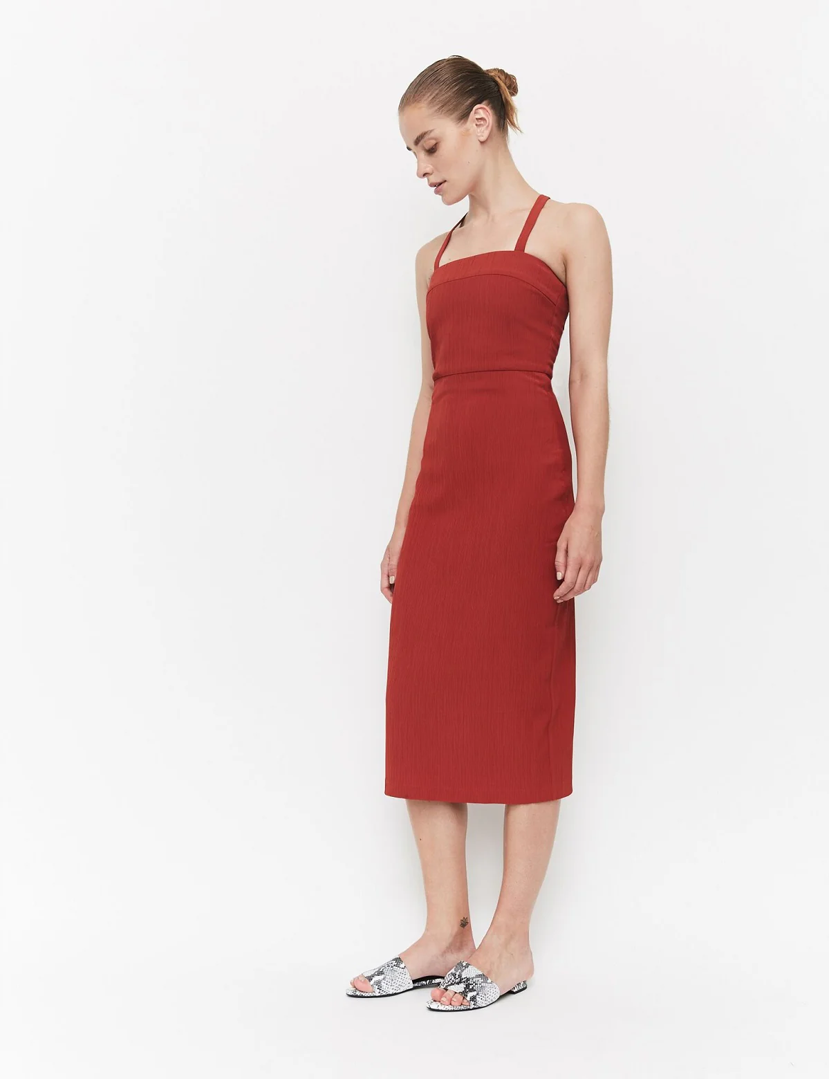 Third Form WOMENS ESSENTIAL CROSS BACK DRESS CARMINE - Image 3