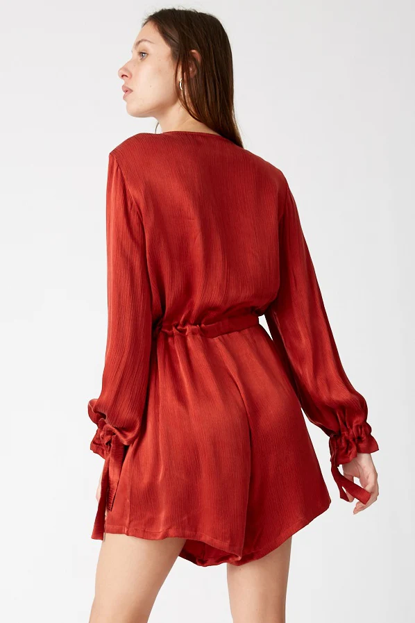 Third Form WOMENS INTRIGUE TIED PLAYSUIT SCARLET - Image 3