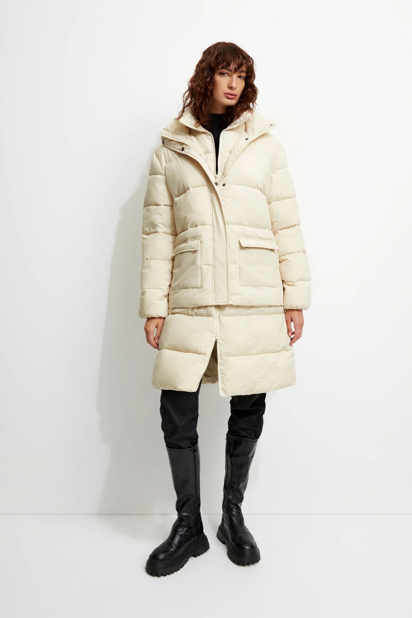 UNREAL FUR Womens Enigma Coat Sand - Image 3