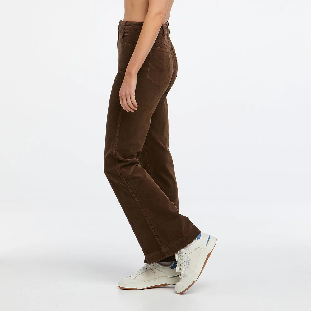 WRANGLER Womens Lou Lou Bells Flared Jeans Chocolate Cord - Image 5